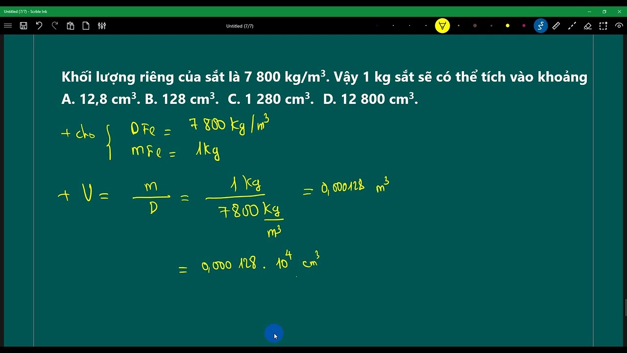 khối lượng riêng của sắt